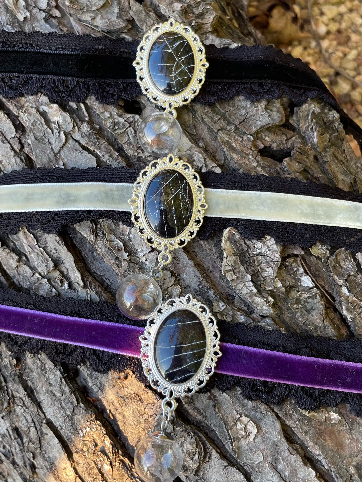 Real Spiderweb and Tarantula Molt Chokers