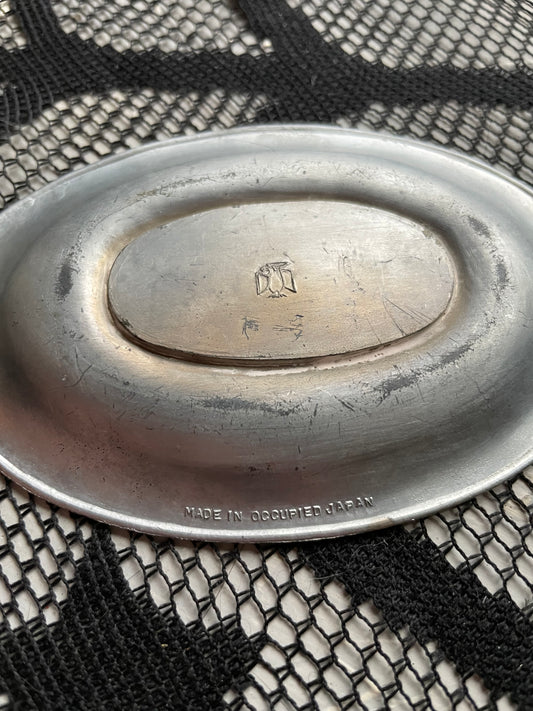 1940's Silver Japanese Ashtray Dish