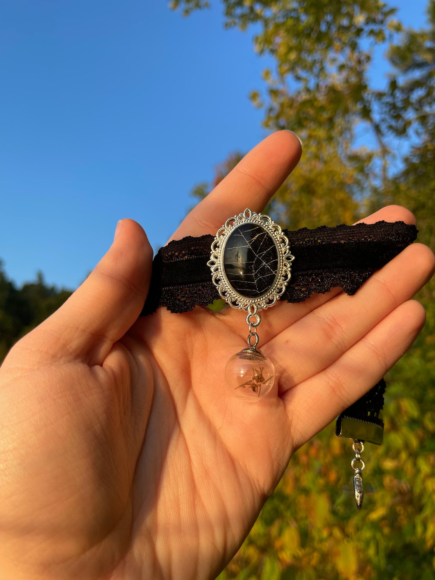 Real Spiderweb and Tarantula Molt Chokers