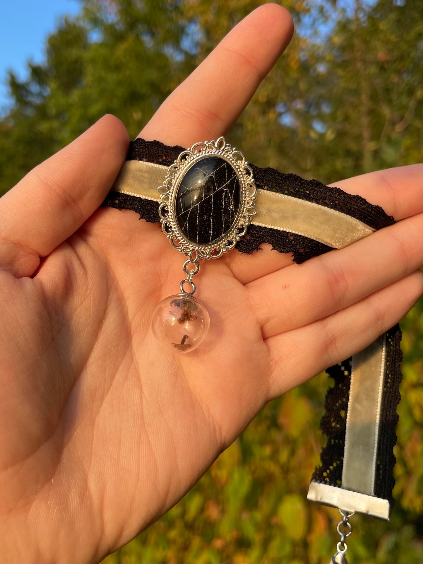 Real Spiderweb and Tarantula Molt Chokers