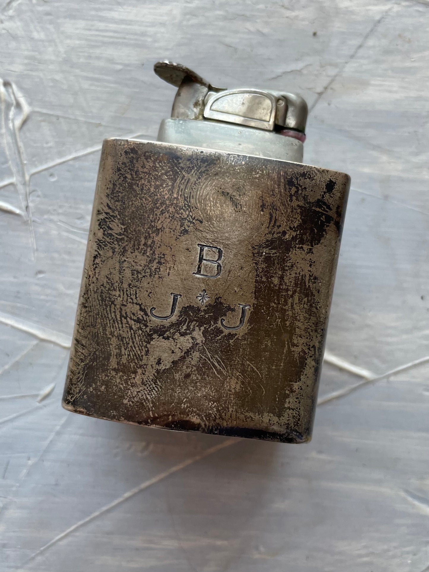 Vintage Sterling Inscribed Initial Table Lighter