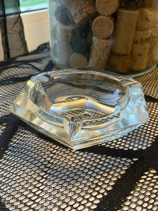 Vintage Japanese Crystal Glass Ashtray