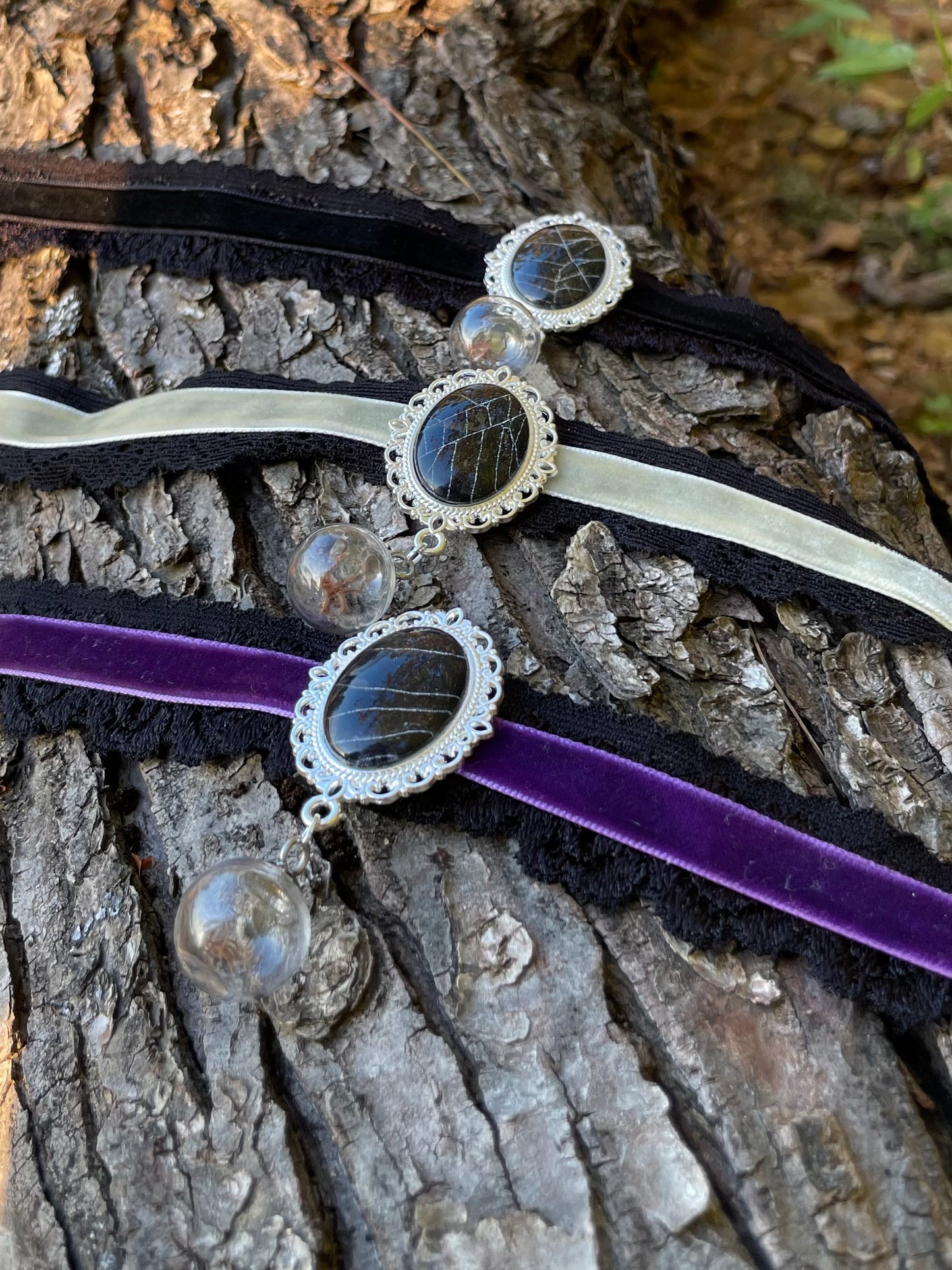 Real Spiderweb and Tarantula Molt Chokers
