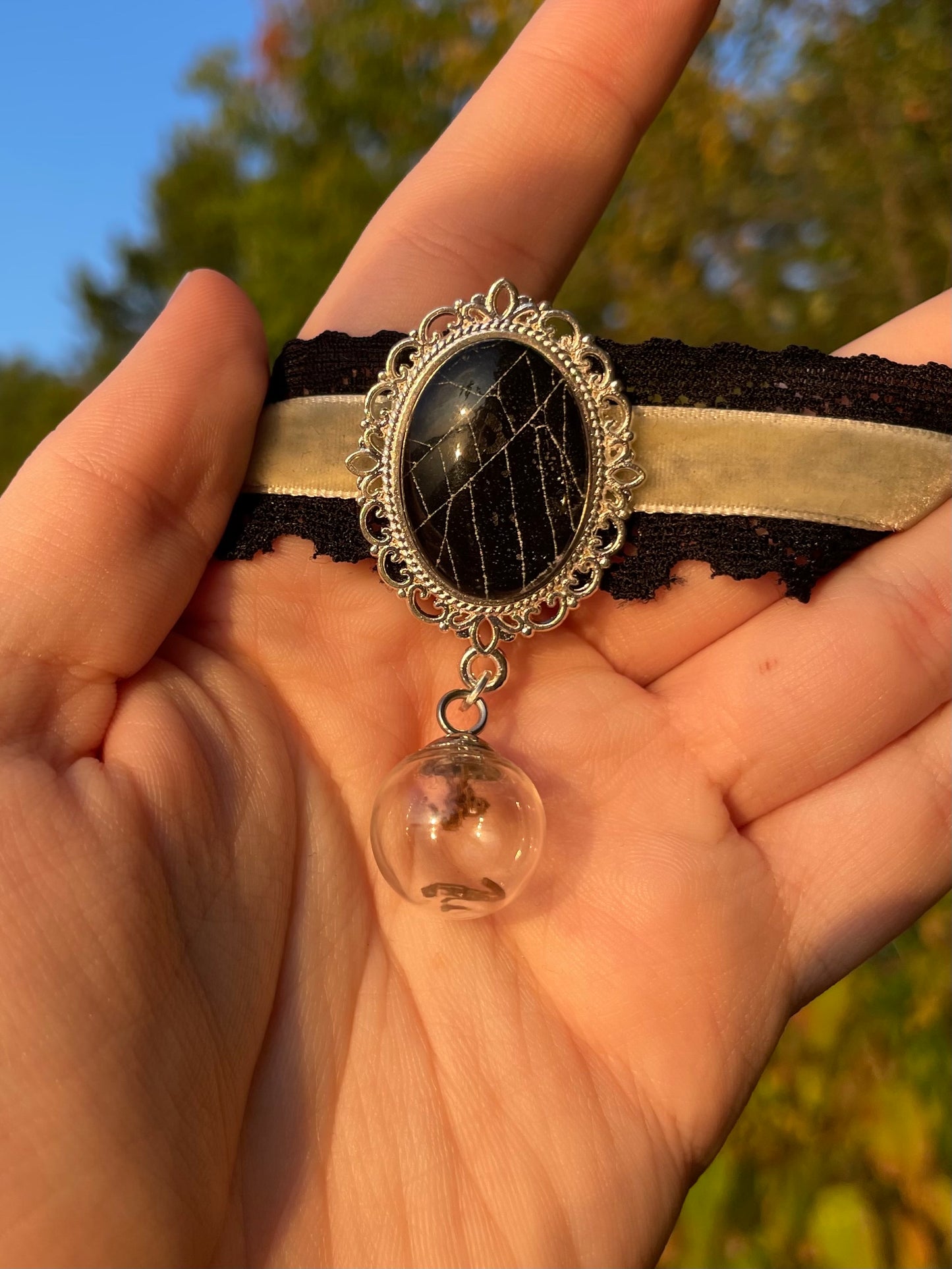 Real Spiderweb and Tarantula Molt Chokers