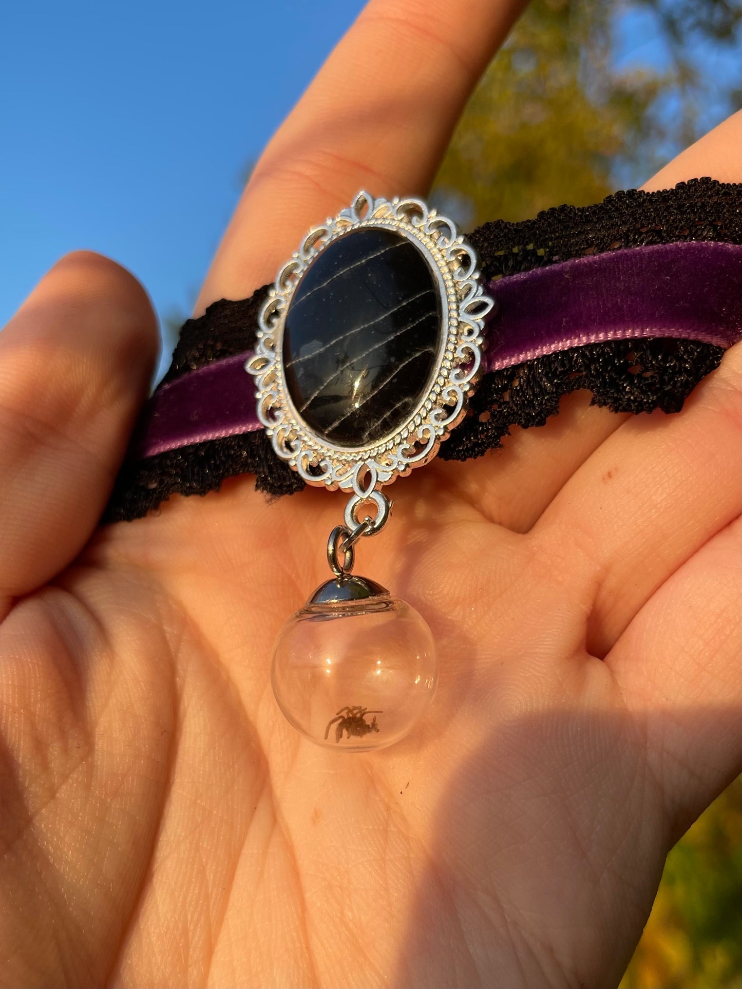 Real Spiderweb and Tarantula Molt Chokers