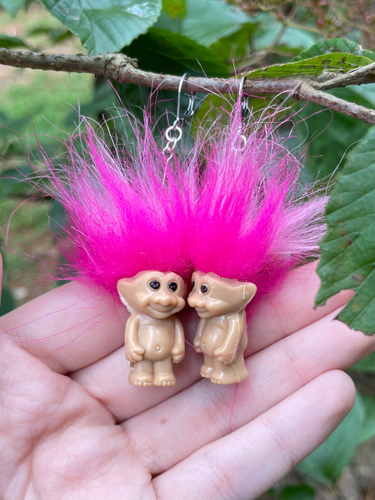 Mini Troll Doll Earrings (Multiple Colors)