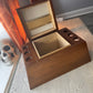 Vintage Walnut Stash Box with Pipe Storage and Grinder Tool