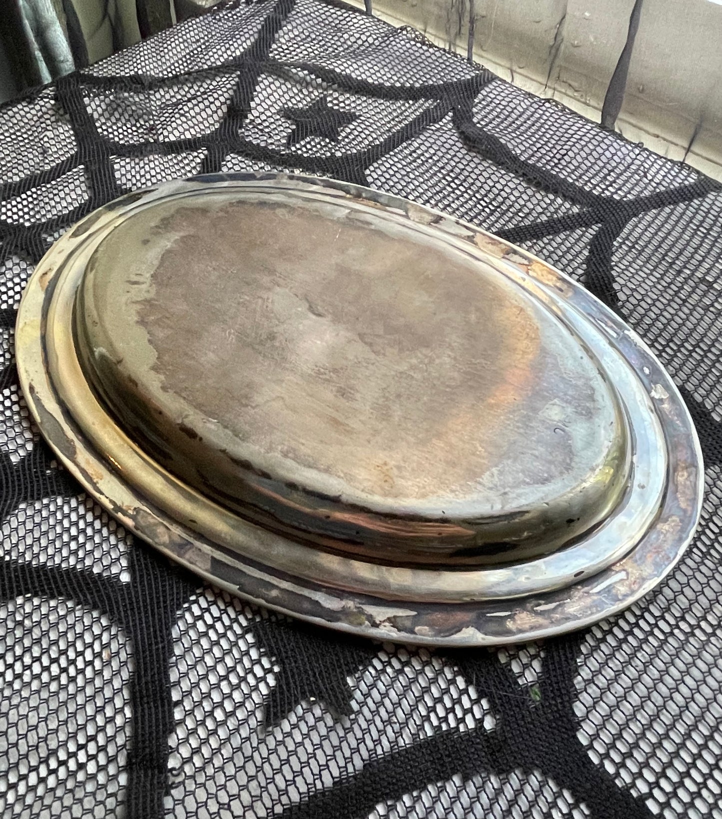 Antique Silver Rolling Tray