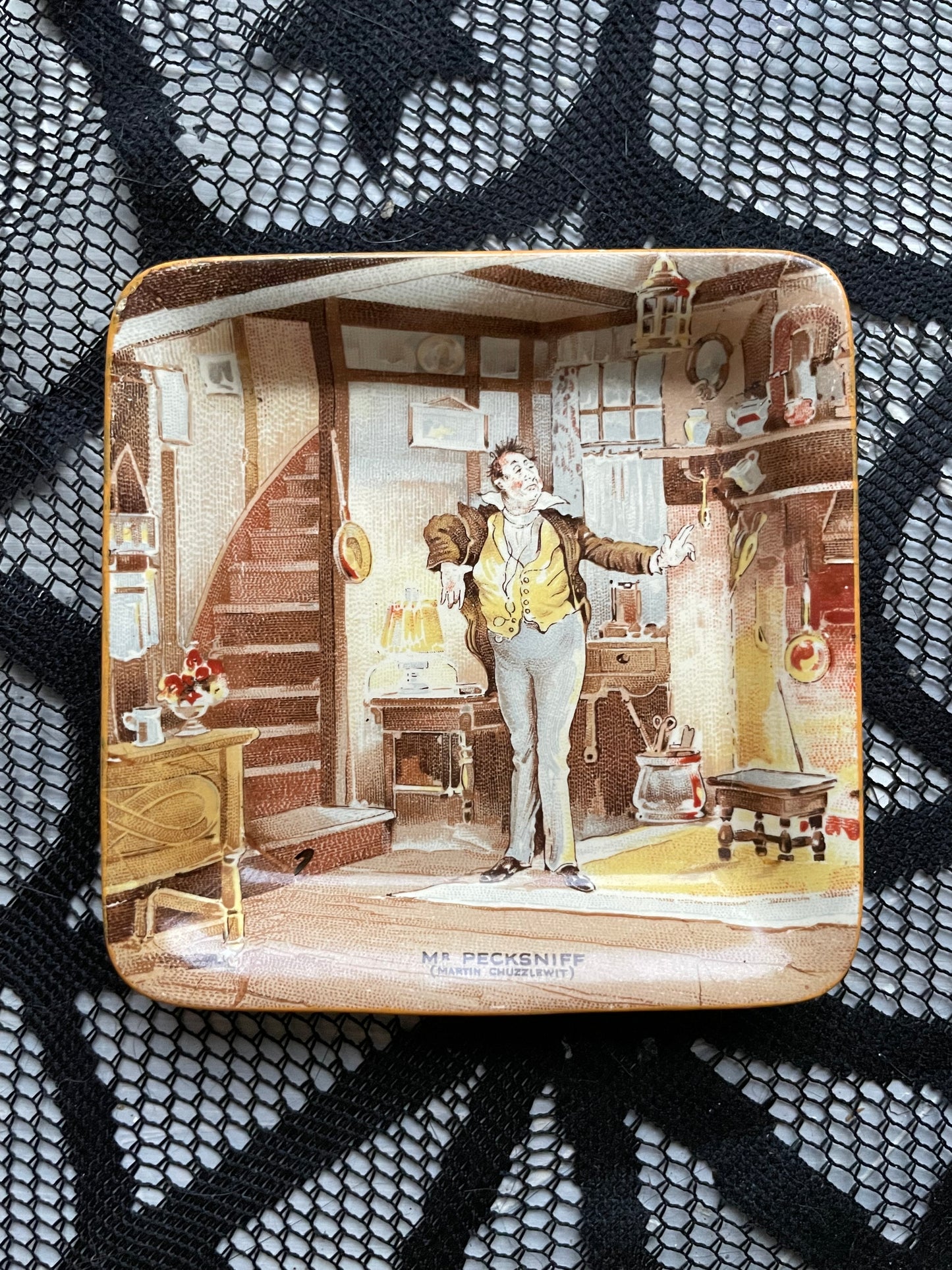 New Hall Hanley Vintage Charles Dickens Ashtray and Stash Box