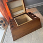 Vintage Walnut Stash Box with Pipe Storage and Grinder Tool