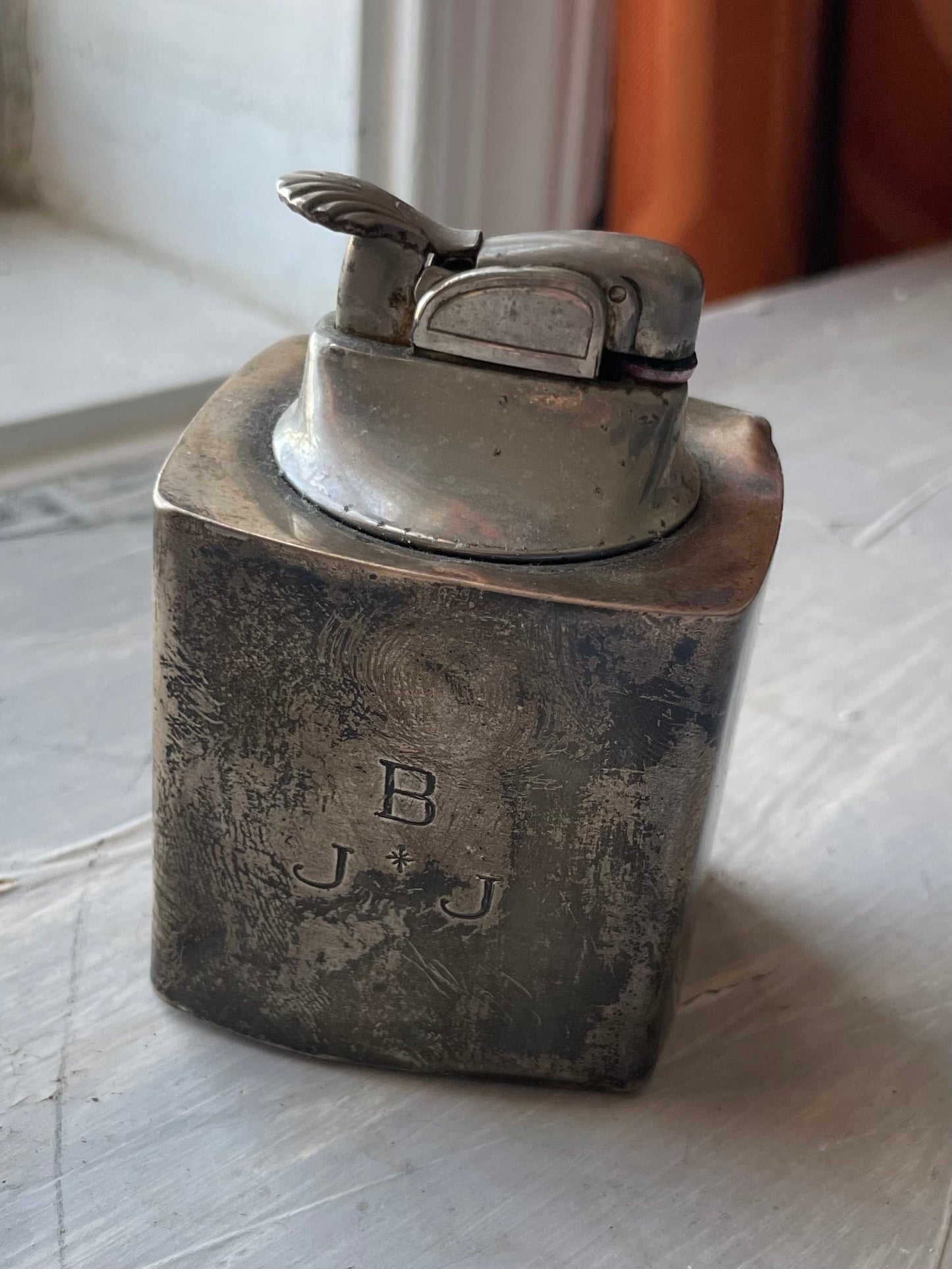 Vintage Sterling Inscribed Initial Table Lighter