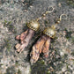 Mummified Opossum Paw Earrings