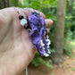 Metallic Violet Mink Skull Necklace