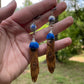 Royal Blue Mummified Red Squirrel Paw Earrings