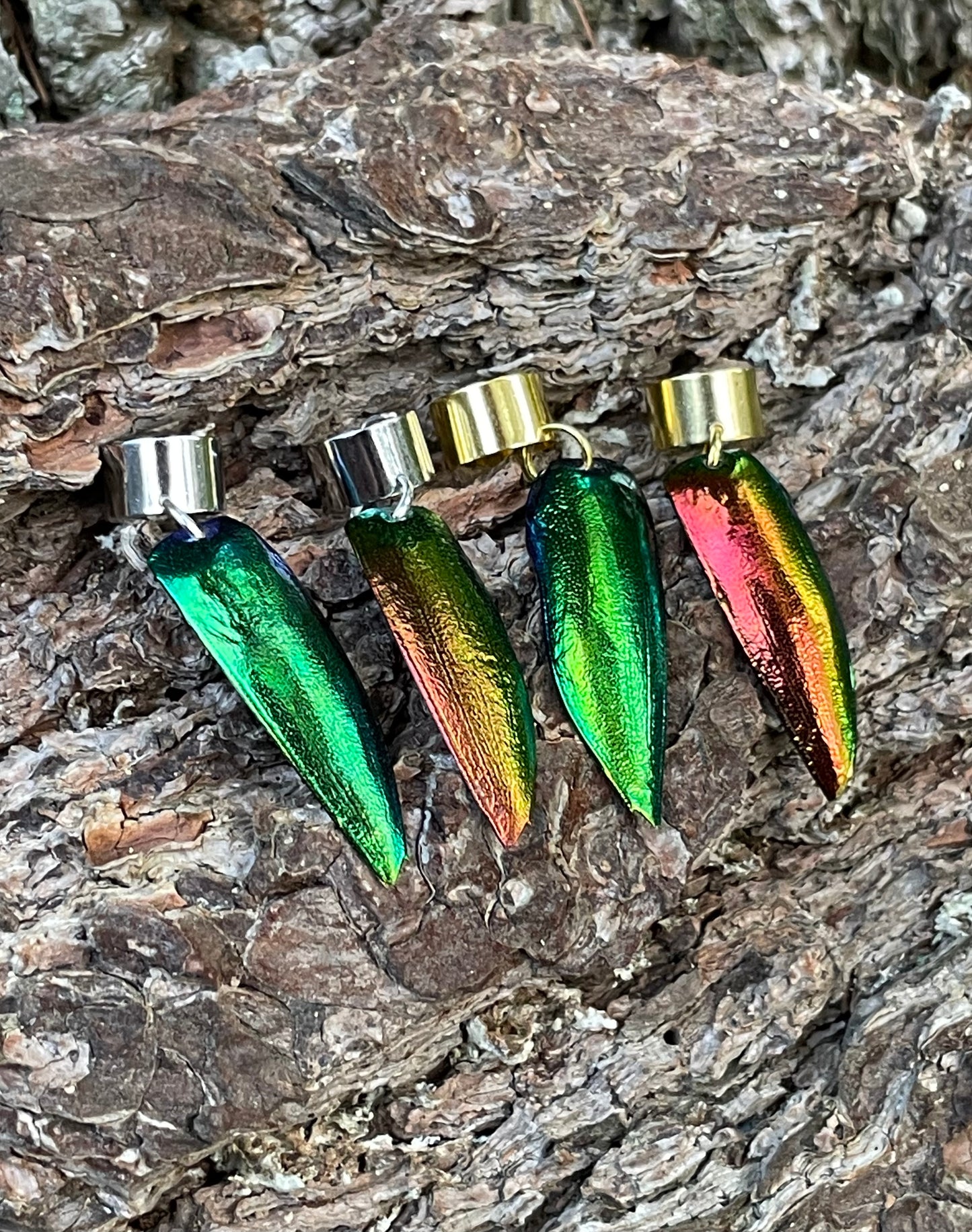 Jewel Beetle Elytra Ear Cuffs