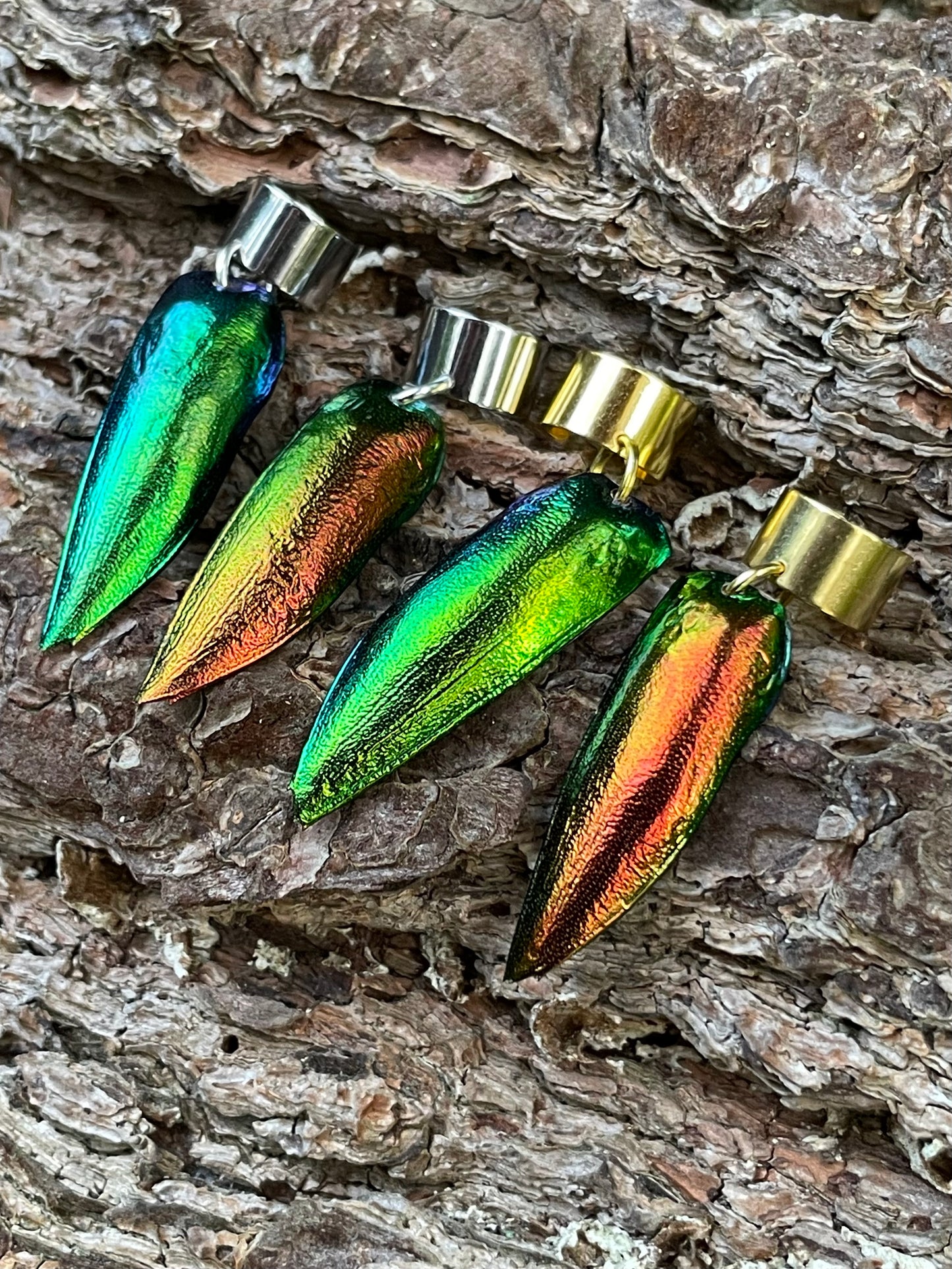 Jewel Beetle Elytra Ear Cuffs