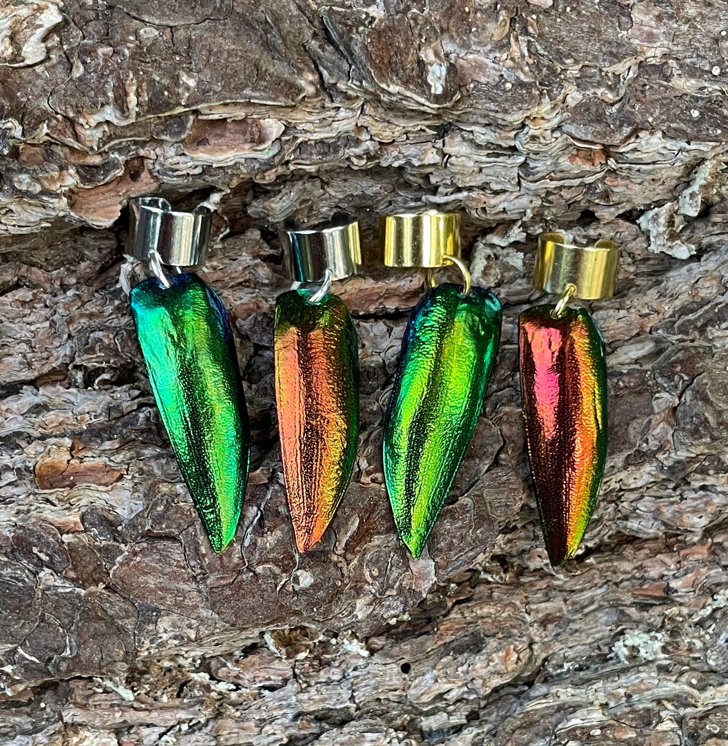 Jewel Beetle Elytra Ear Cuffs