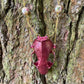 Metallic Burgundy Mink Skull Necklace