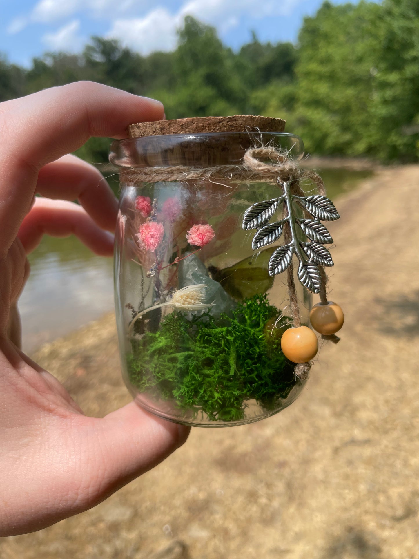 Green Flourite Butterfly Jar Displays