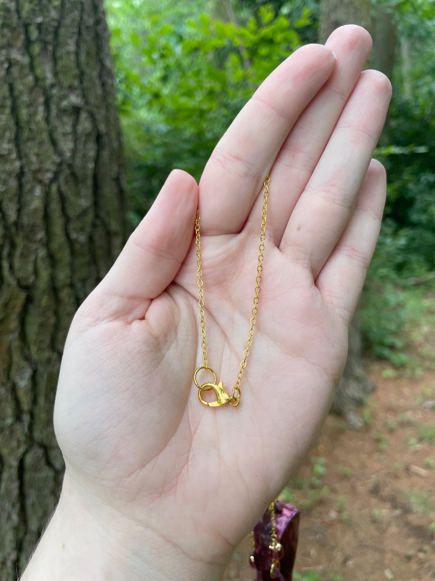 Metallic Burgundy Mink Skull Necklace