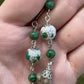 Mummified Packrat Paw with Real Jade Bead Earrings