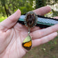 Antique Mink Paw and Butterfly Wing Choker Necklace