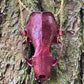 Metallic Burgundy Mink Skull Necklace