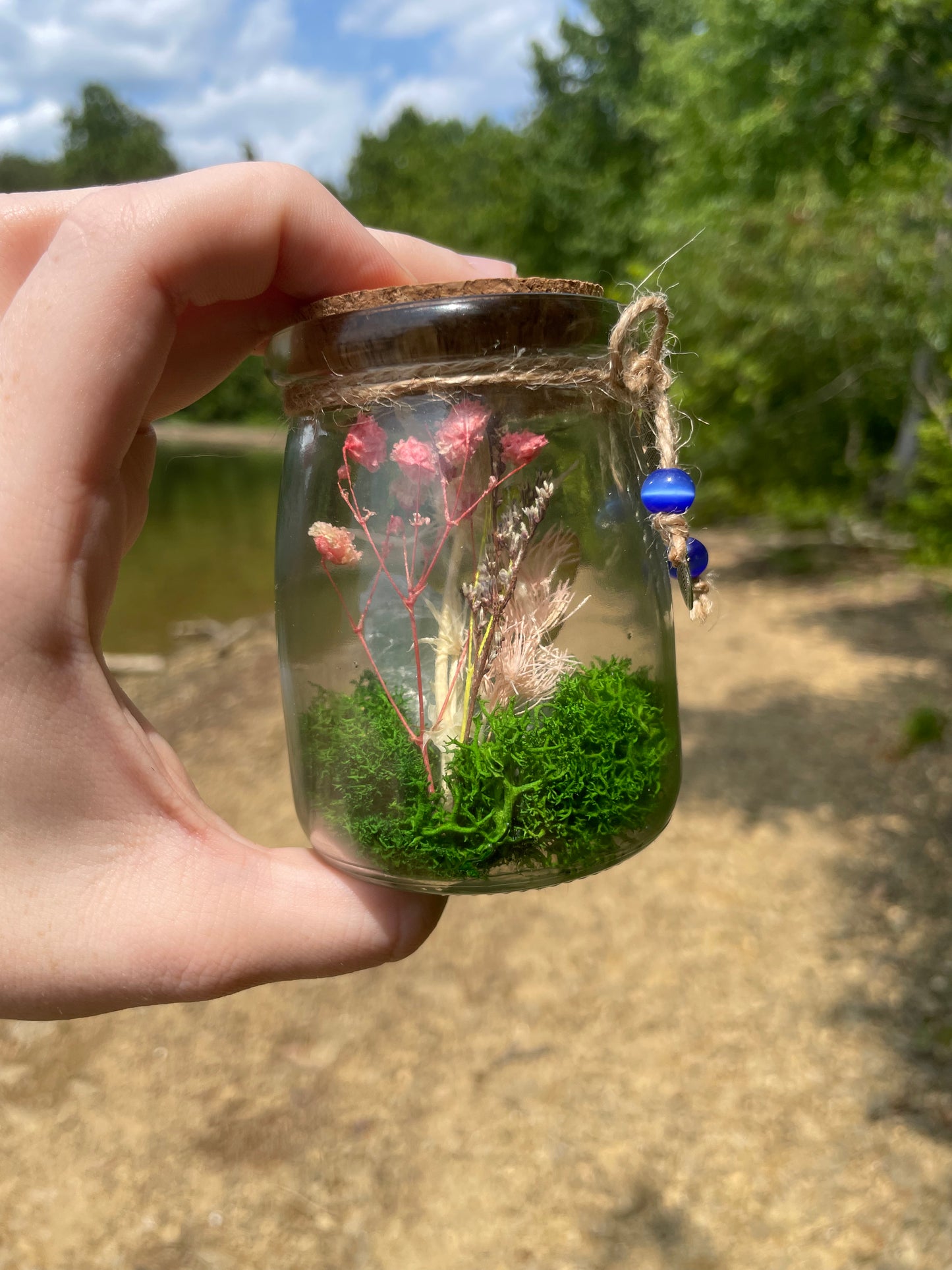 Green Flourite Butterfly Jar Displays