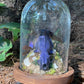 Iridescent Mink Skull, Beetle, and Butterfly Geode Cloche Display