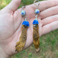 Royal Blue Mummified Red Squirrel Paw Earrings