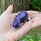 Metallic Violet Mink Skull Necklace