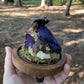 Iridescent Mink Skull, Beetle, and Butterfly Geode Cloche Display