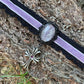 Lilac Python Shed and Cross Choker Necklace