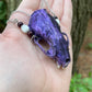 Metallic Violet Mink Skull Necklace