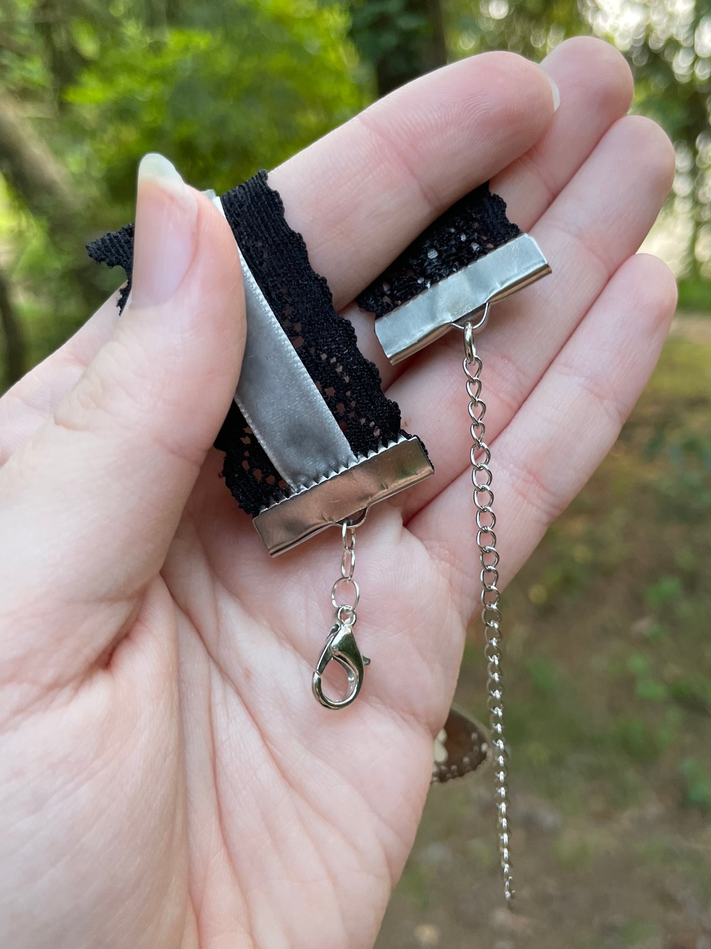 Vole Scapula Bone and Butterfly Wing Choker Necklace