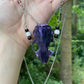 Metallic Violet Mink Skull Necklace