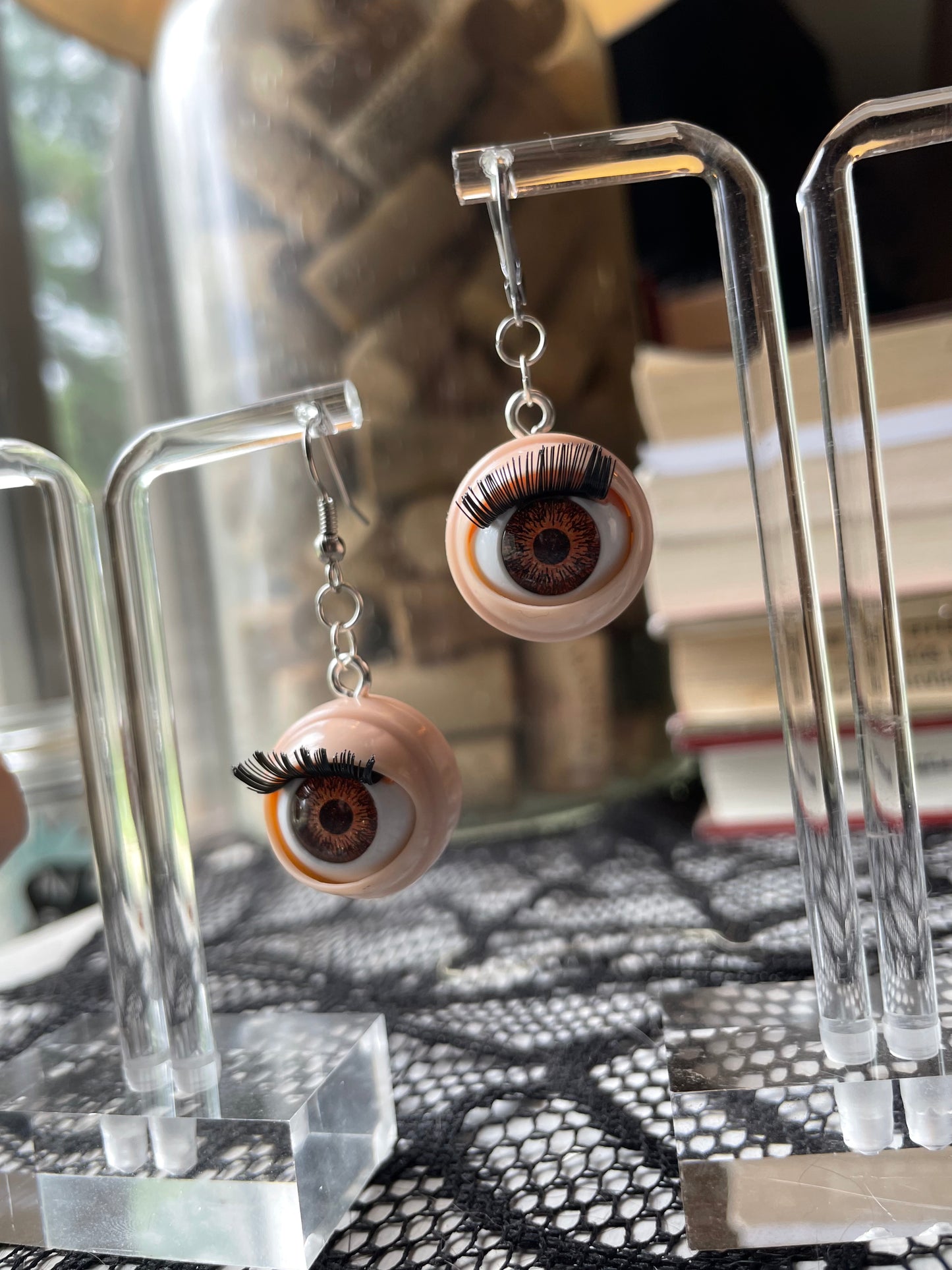 Creepy Blinking Doll Eye Earrings