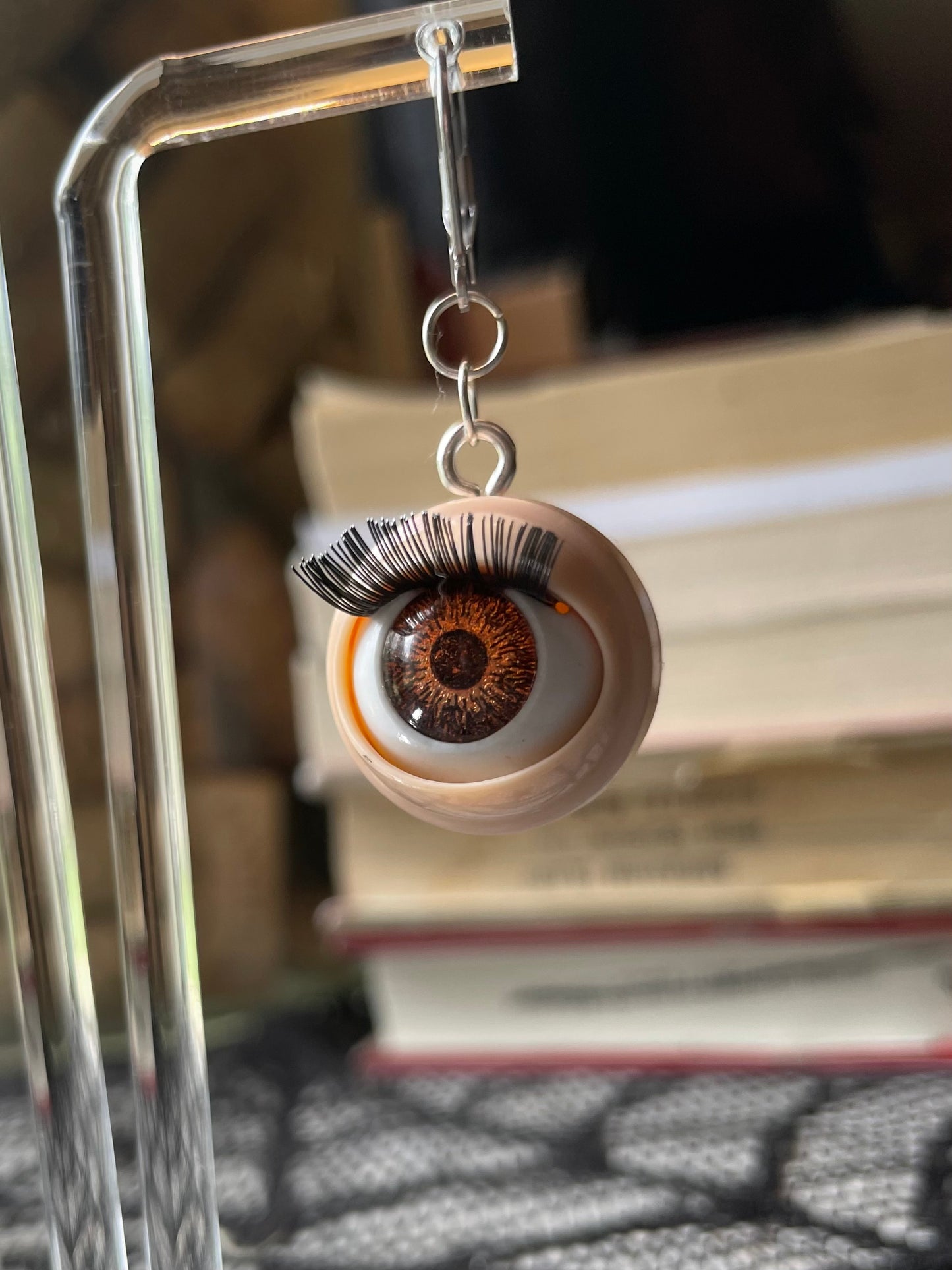 Creepy Blinking Doll Eye Earrings