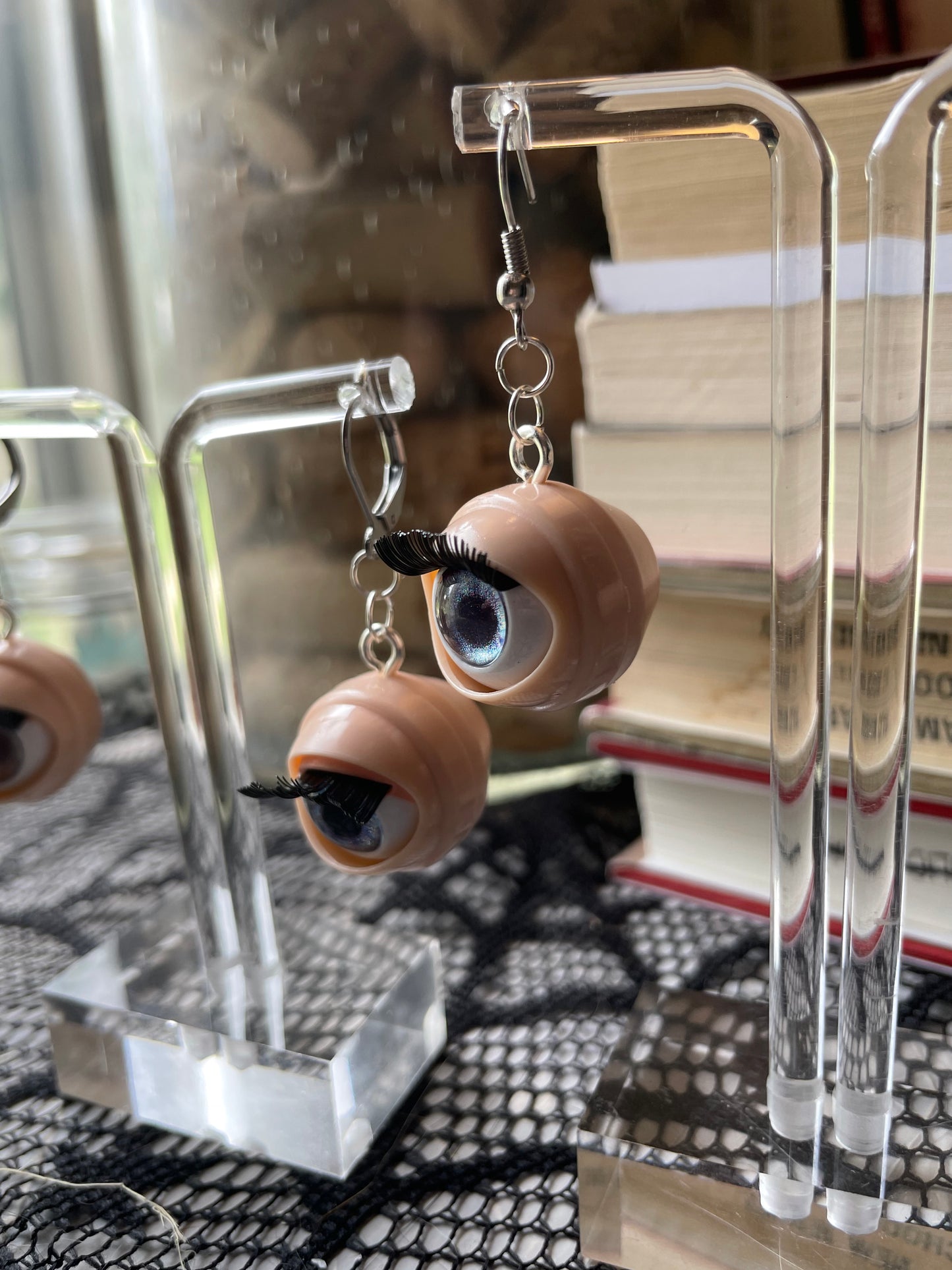 Creepy Blinking Doll Eye Earrings