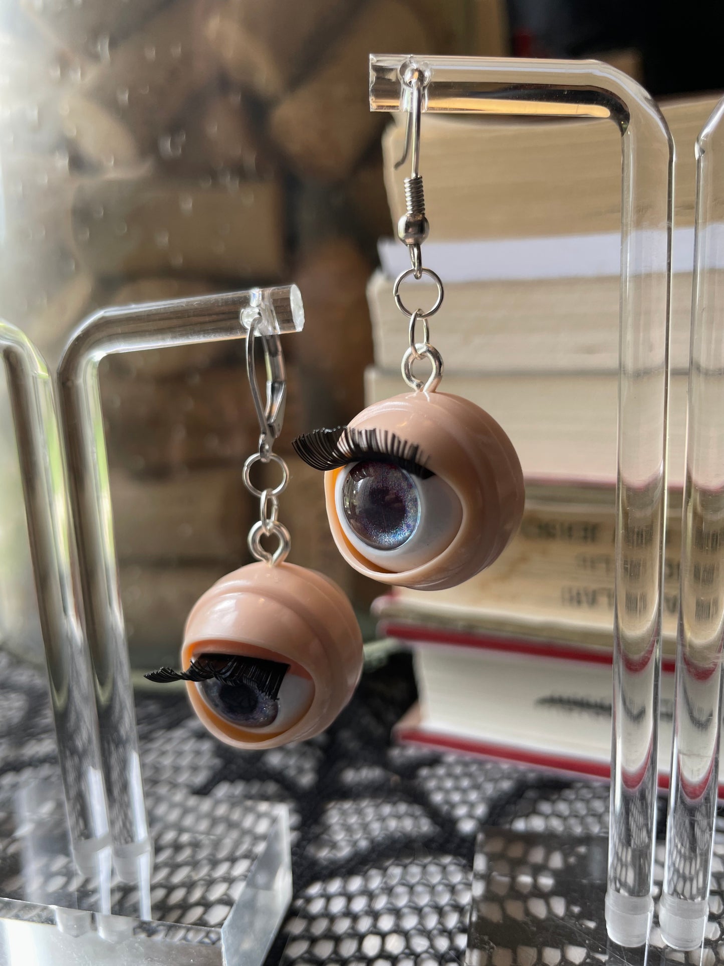 Creepy Blinking Doll Eye Earrings