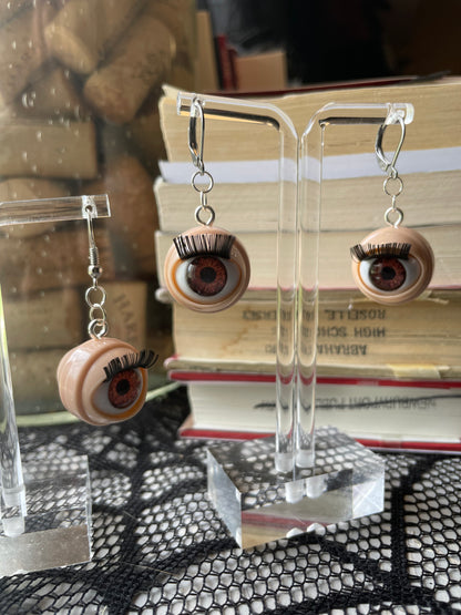 Creepy Blinking Doll Eye Earrings