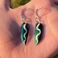 Painted Teal Jewel Beetle Wing Earrings