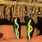 Painted Teal Jewel Beetle Wing Earrings