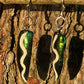 Painted Teal Jewel Beetle Wing Earrings