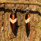 Red and Gold Painted Jewel Beetle Wing Earrings