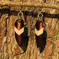 Red and Gold Painted Jewel Beetle Wing Earrings