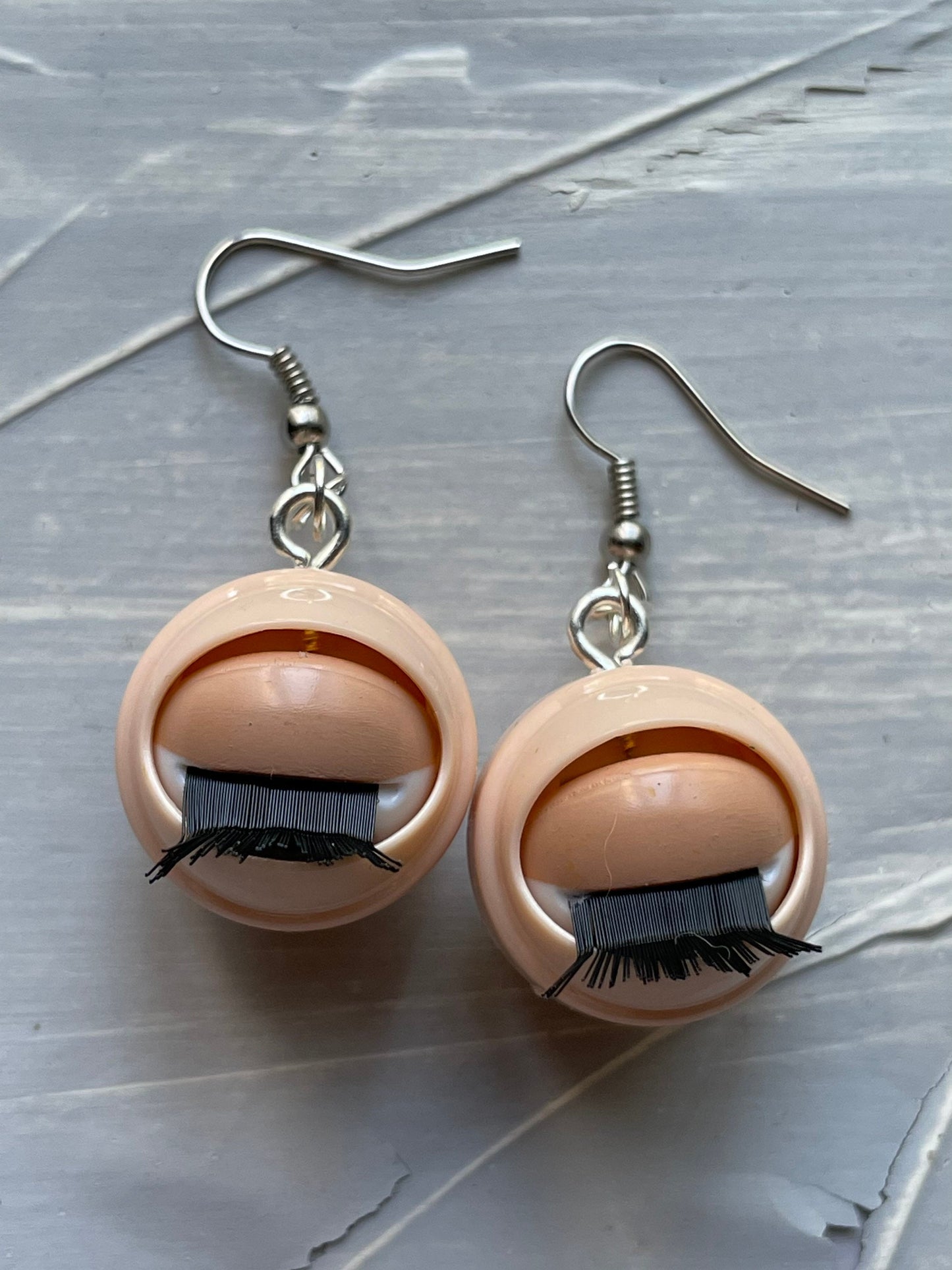 Creepy Blinking Doll Eye Earrings