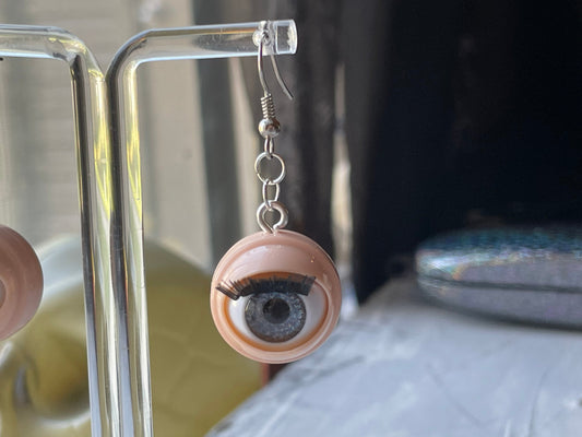 Creepy Blinking Doll Eye Earrings